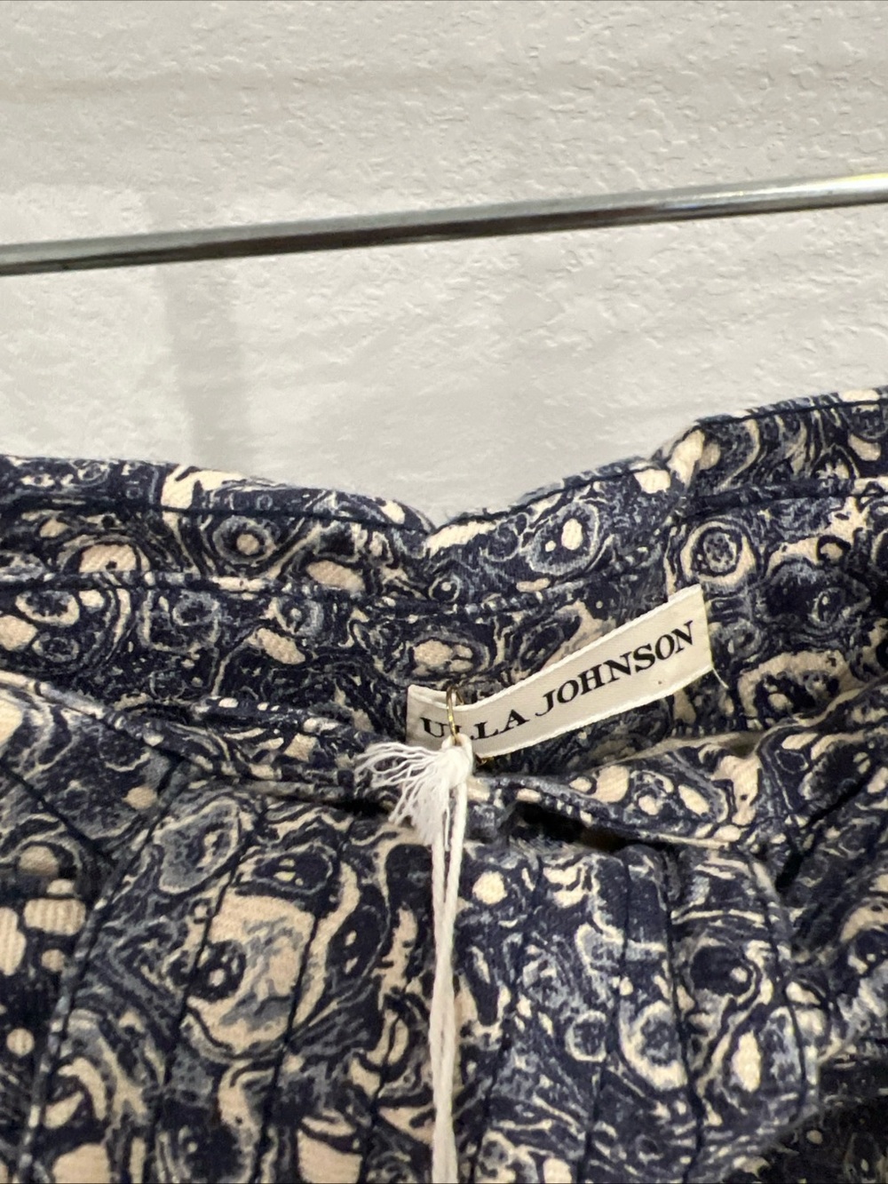 Ulla Johnson Navy and Cream Printed High-Waist Jeans - Picture 5 of 8